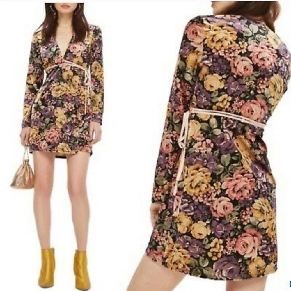 TOPSHOP Floral Wrap Dress - Picture 3 of 8